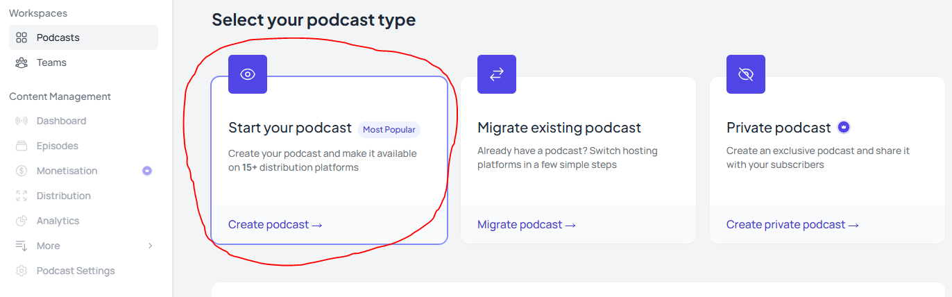 pick a hosting platform and start your podcast