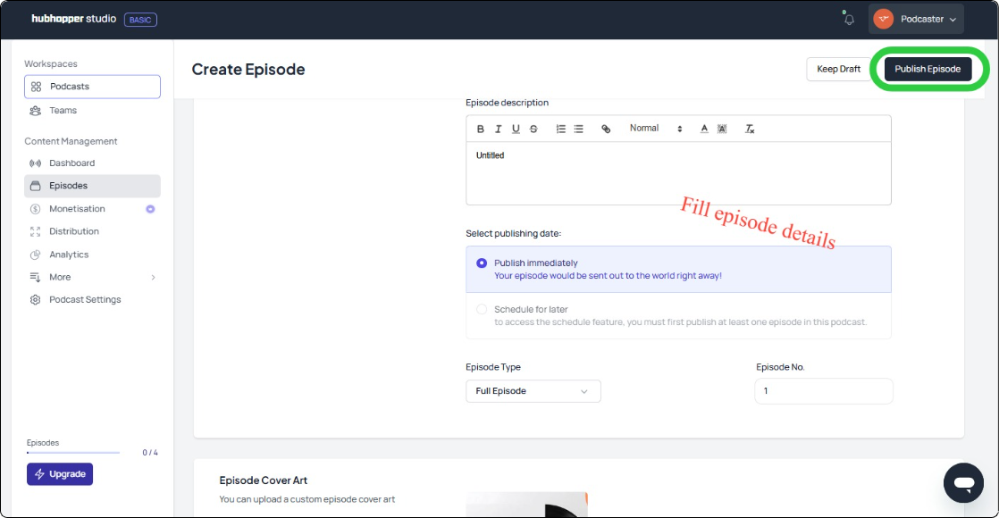 Fill Episode Details