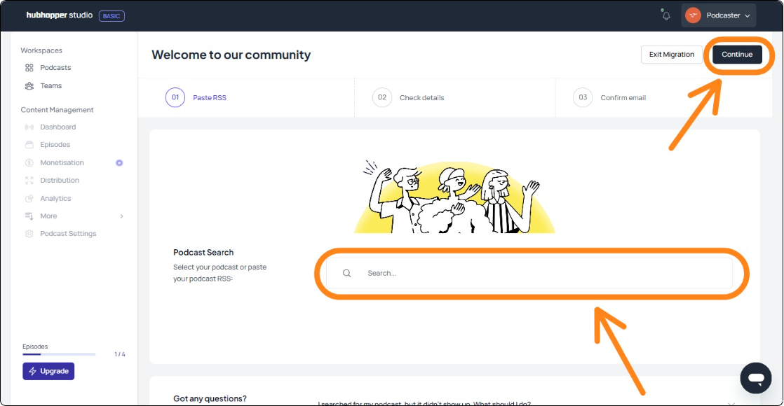 search your podcast